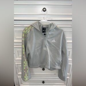 Adidas Gray Hoodie with Neon Accents
